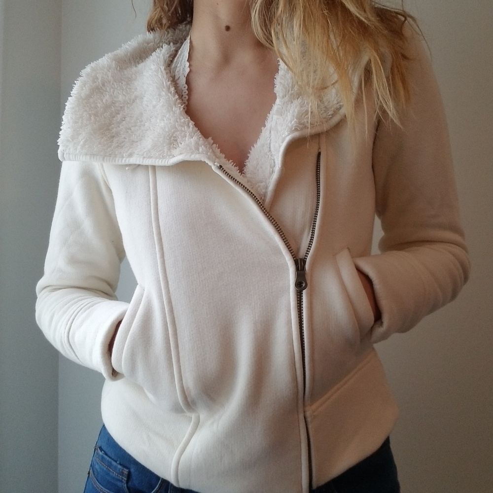 Prana Faux Fur Lined Moto Sweater